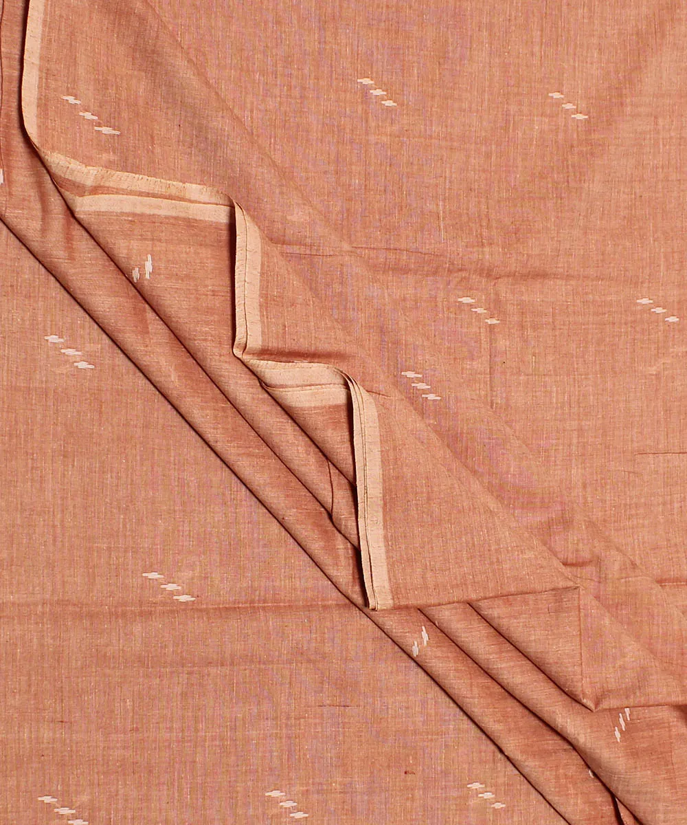 0.7m Peach orange handwoven muslin jamdani fabric