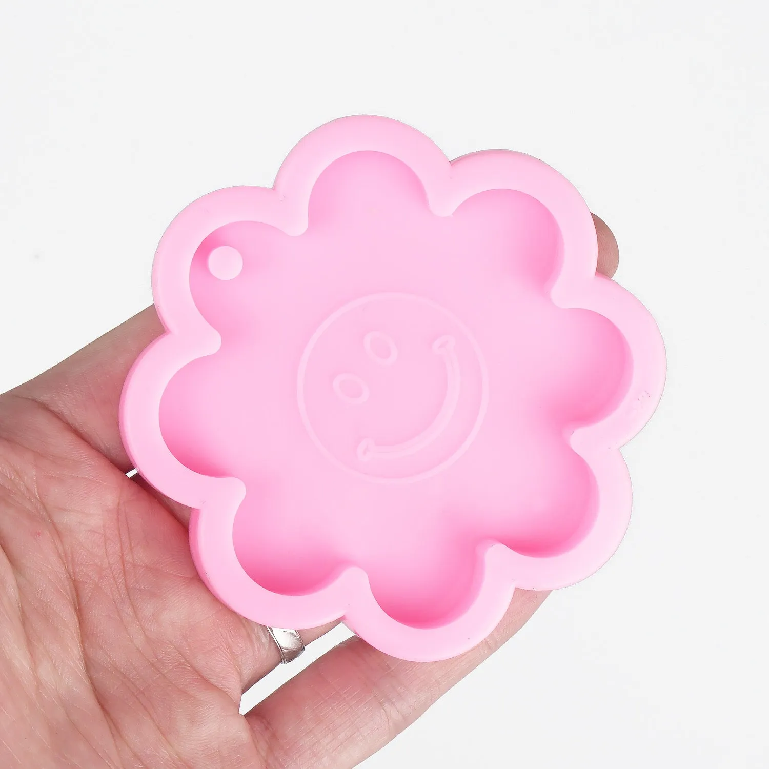 1 piece Shiny Smiling Flower Mold DIY Resin Keychain Mold Jewelry Making Mold 10336650