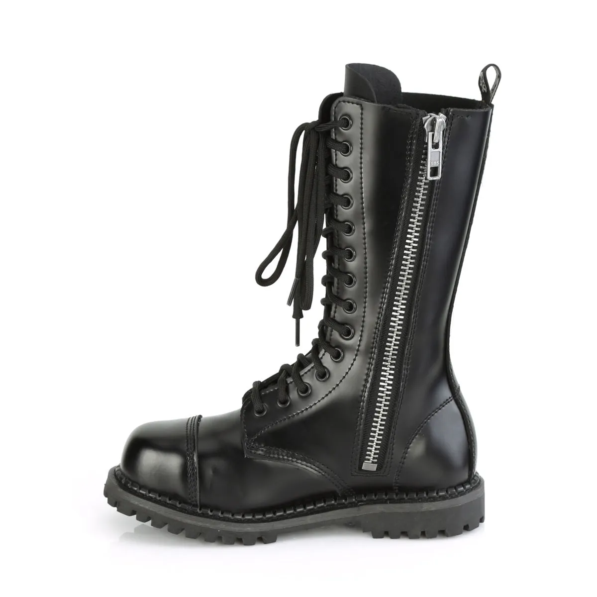 14 Eyelet RIOT-14 Black Leather