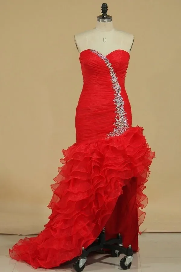 2024 Red Sexy Prom Dresses Mermaid/Trumpet High PXCCFQRM