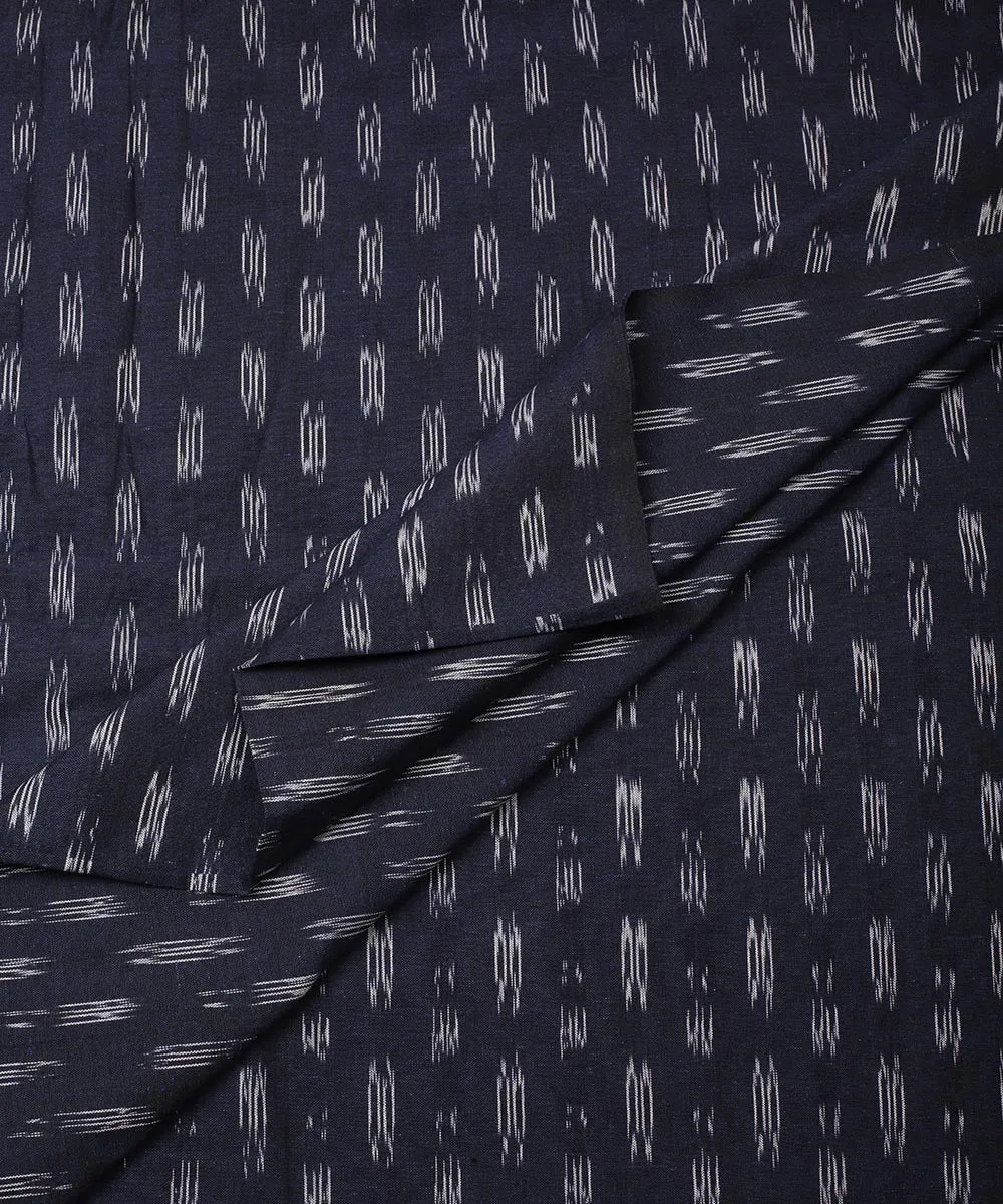 2.5 m Navy blue cotton handloom pochampally ikat fabric