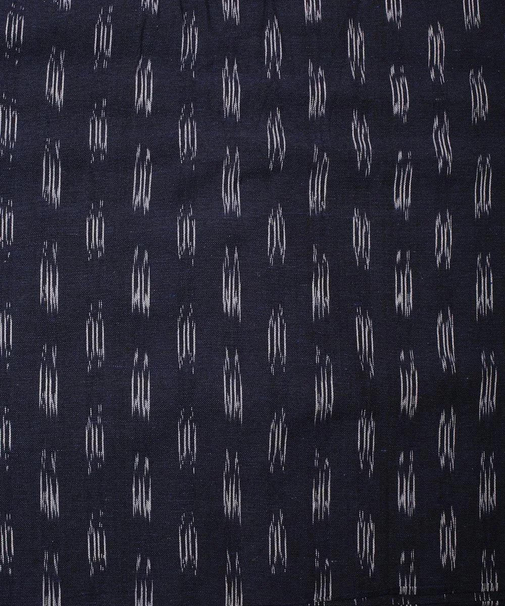 2.5 m Navy blue cotton handloom pochampally ikat fabric