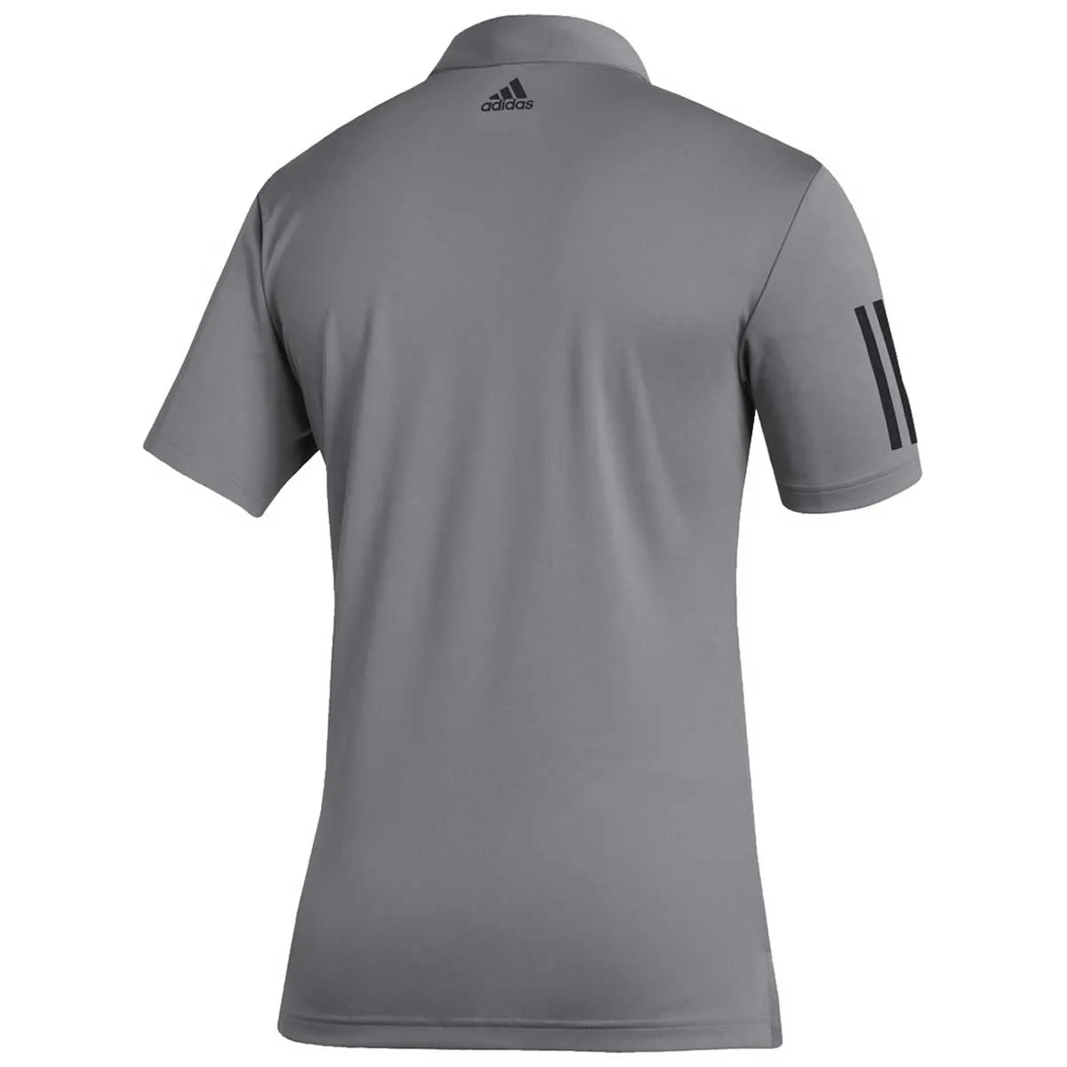 adidas Men's Grey Three/Black 3-Stripe Basic Polo