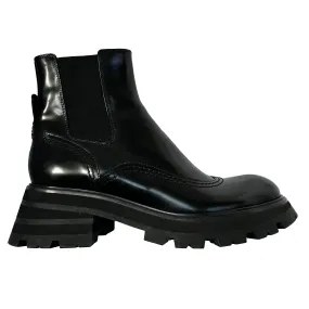 Alexander McQueen 675 Black Leather Wander Chelseas Boots 41