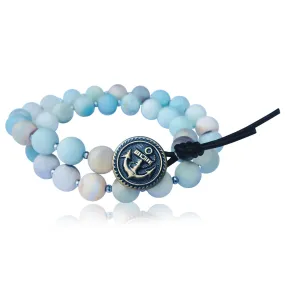 Amazonite Wrap Bracelet with Anchor to Help Keep a Clear Mind