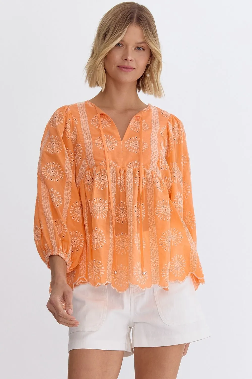 Apricot Dreams Embroidered Top