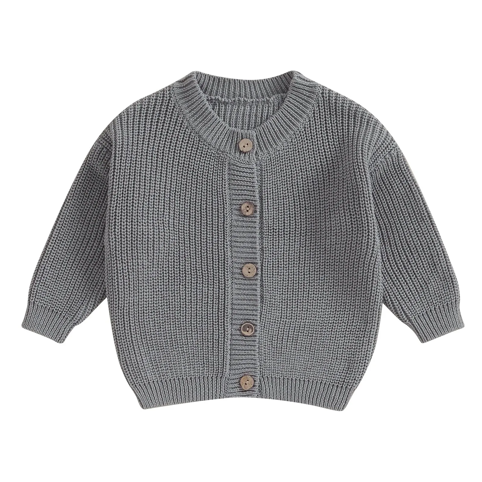 Baby Girls Button Down Sweater Cardigan - Gray Grey