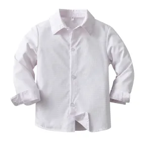 Baby Kid Boys Solid Color Checked Shirts Wholesale 23082894