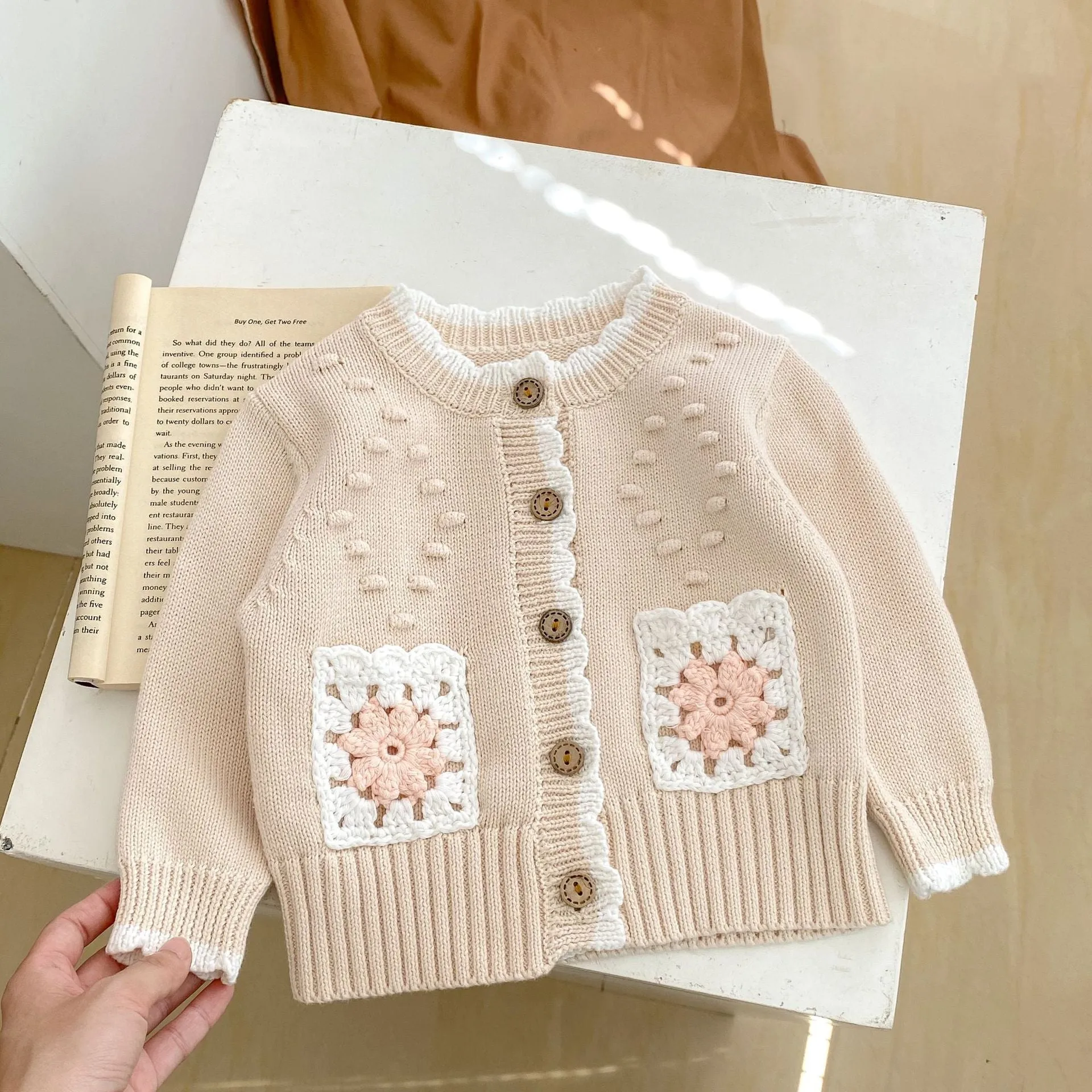 Baby Kid Girls Flower Cardigan Wholesale 23082889