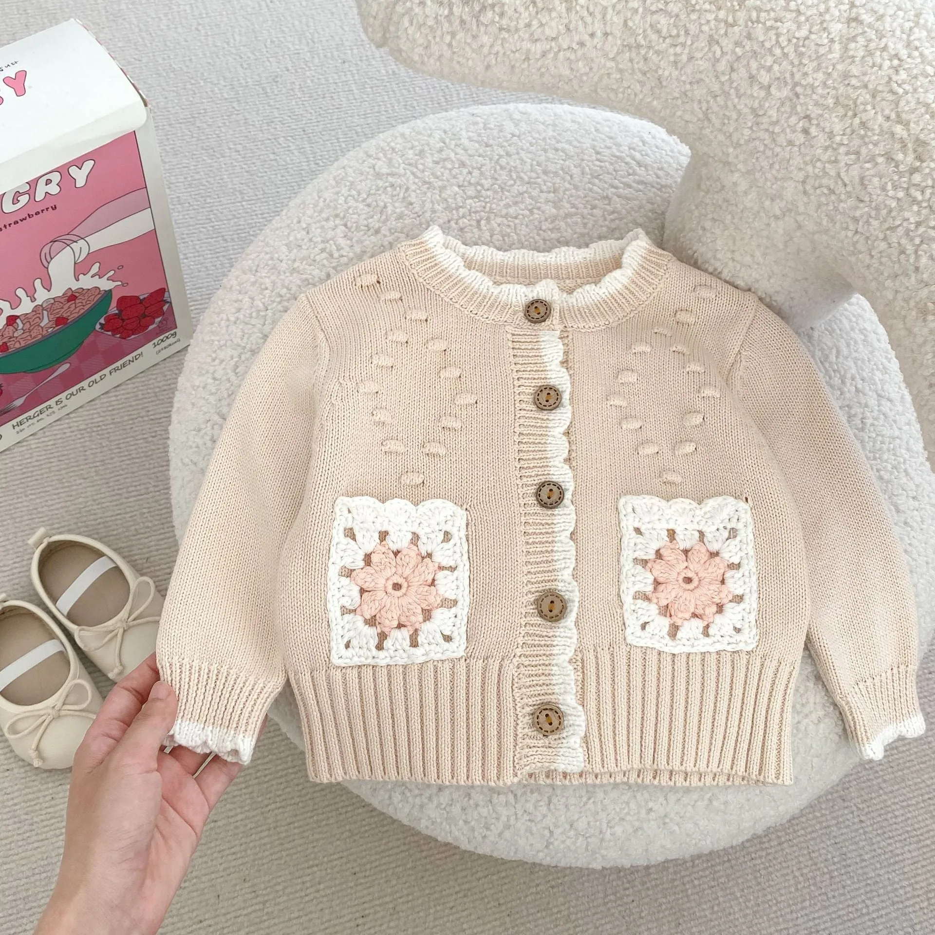 Baby Kid Girls Flower Cardigan Wholesale 23082889