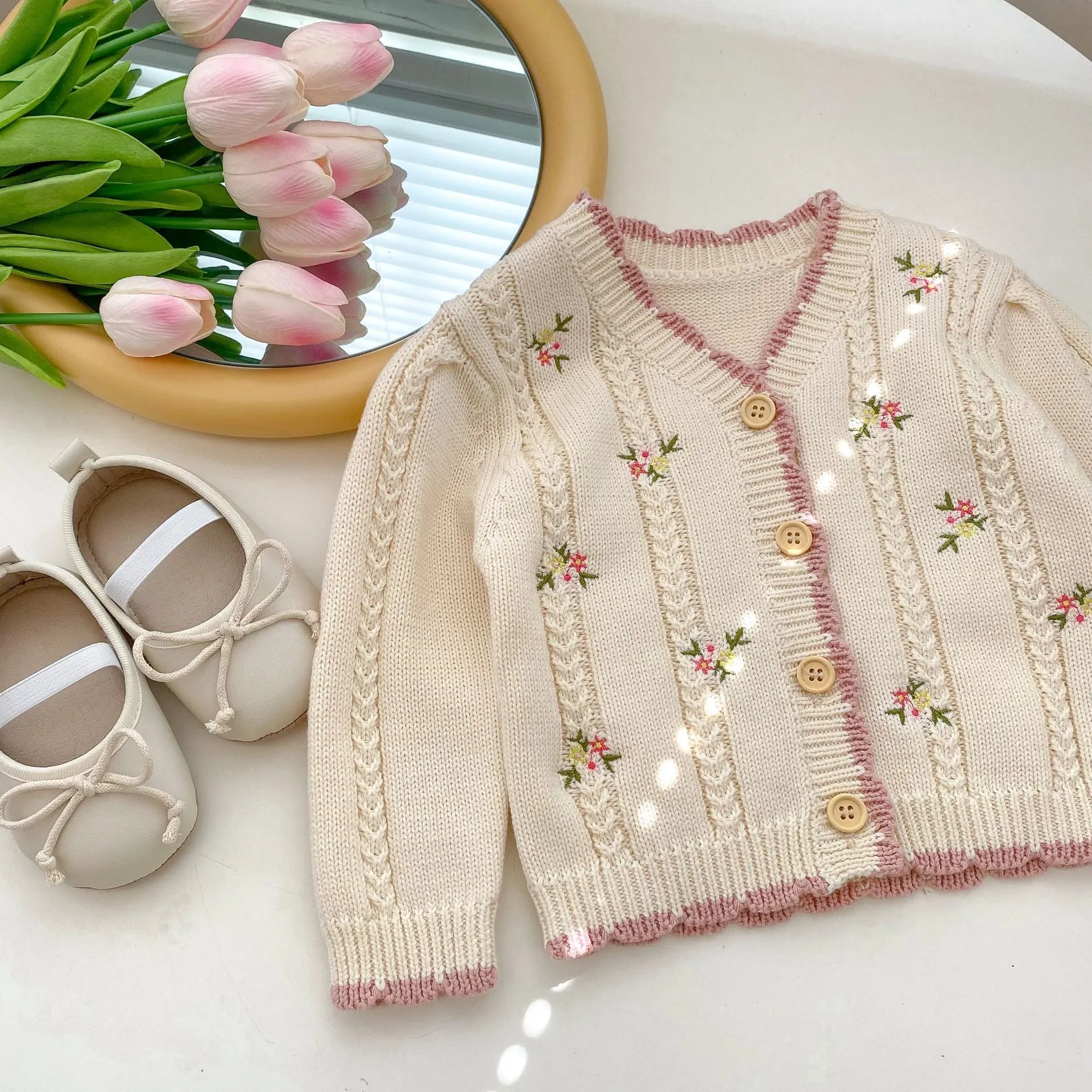 Baby Kid Girls Flower Embroidered Cardigan Wholesale 230828120