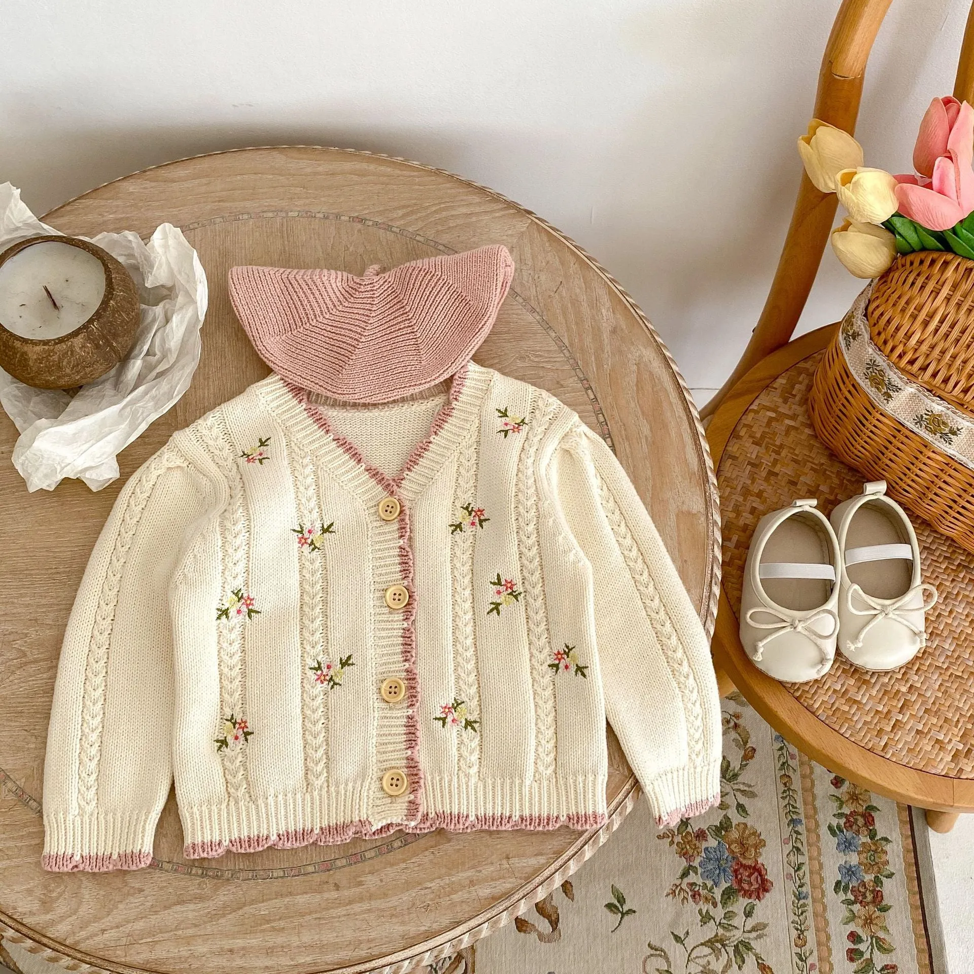 Baby Kid Girls Flower Embroidered Cardigan Wholesale 230828120