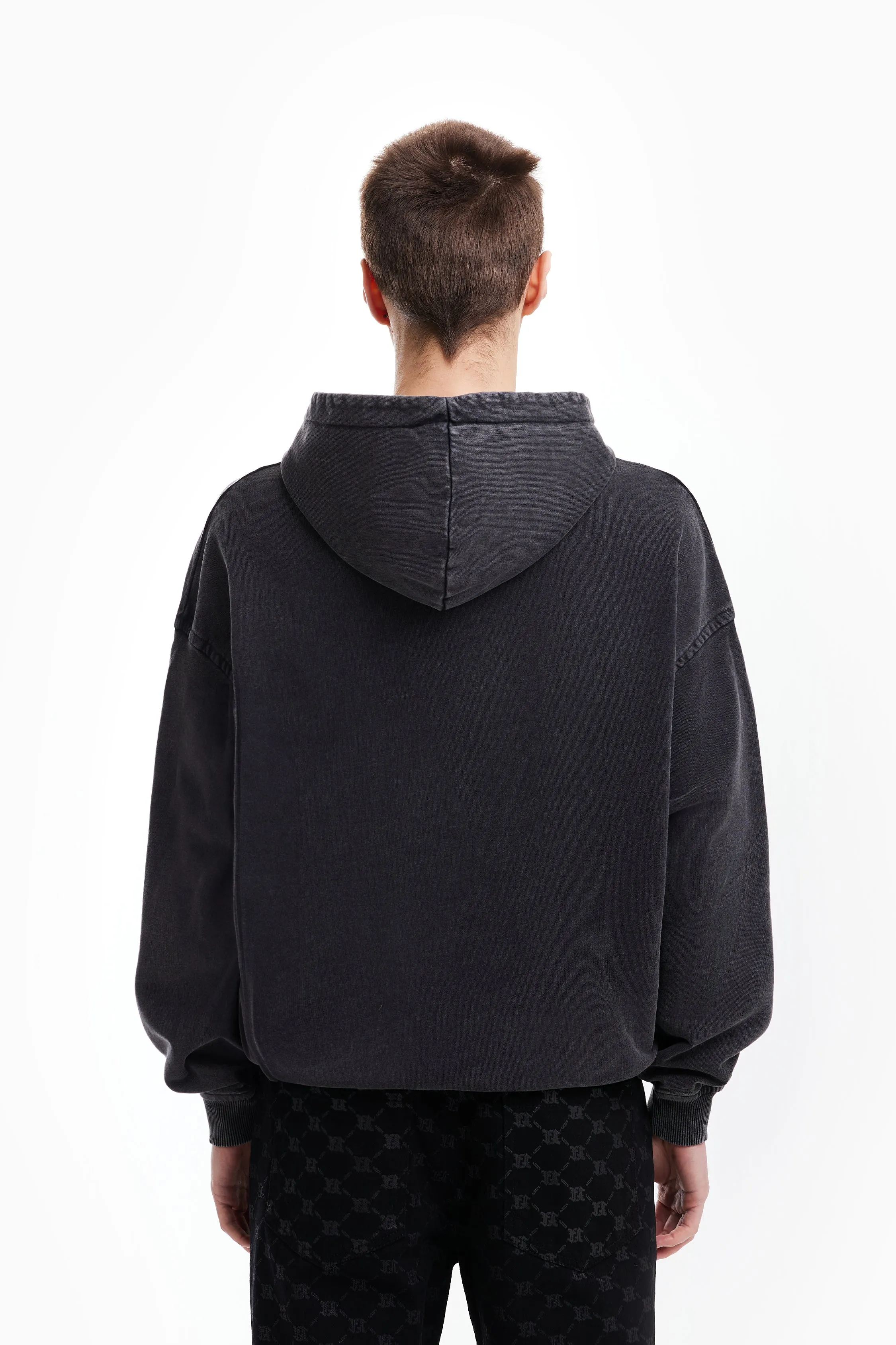 BLACK WASHED FRONTZIP