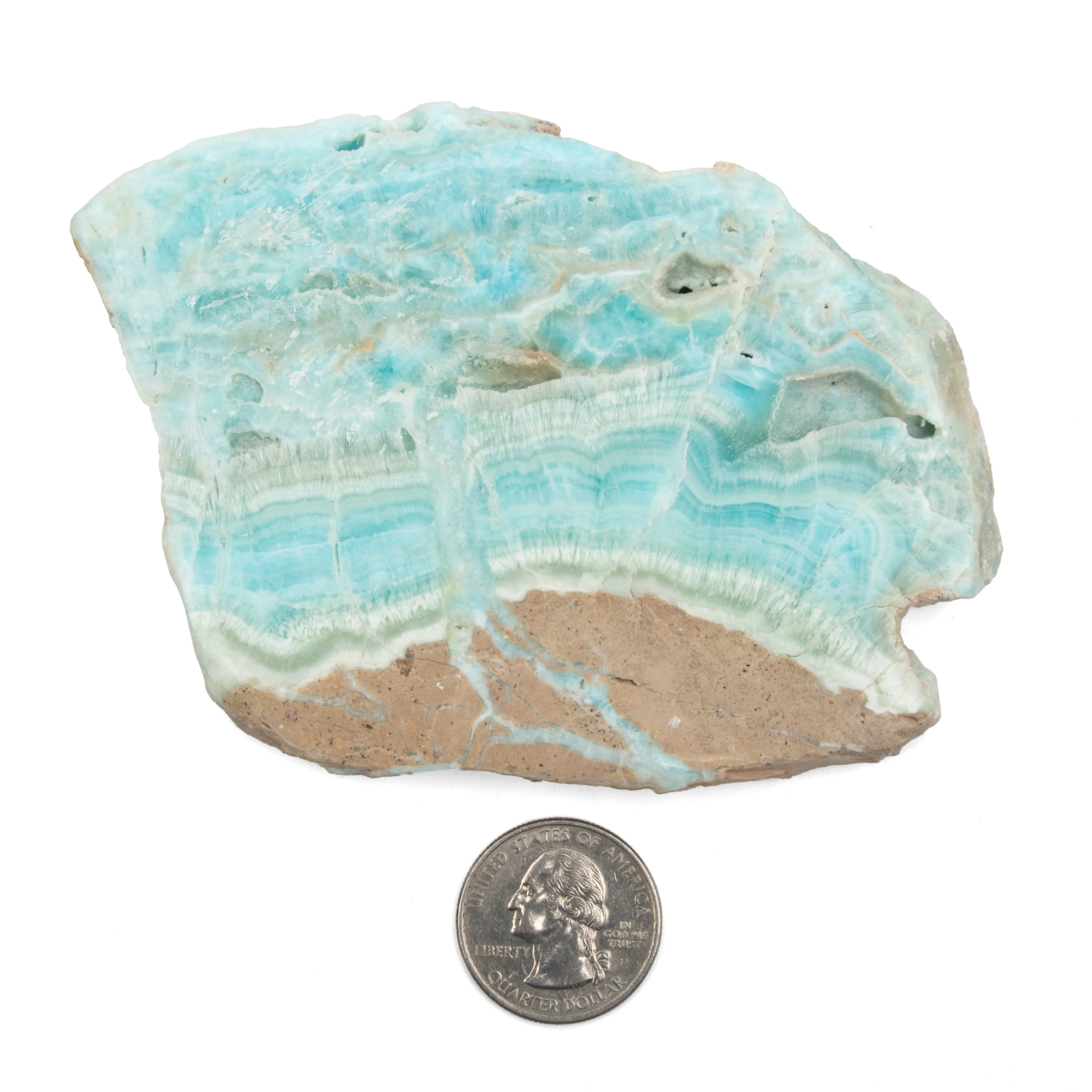 Blue Aragonite, Polished Slate