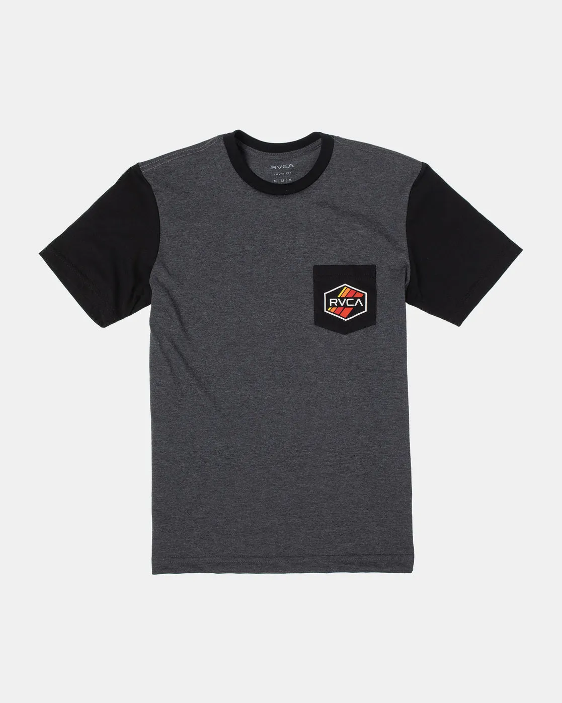 Boys Ollie Colorblock Pocket Tee - Charcoal Black