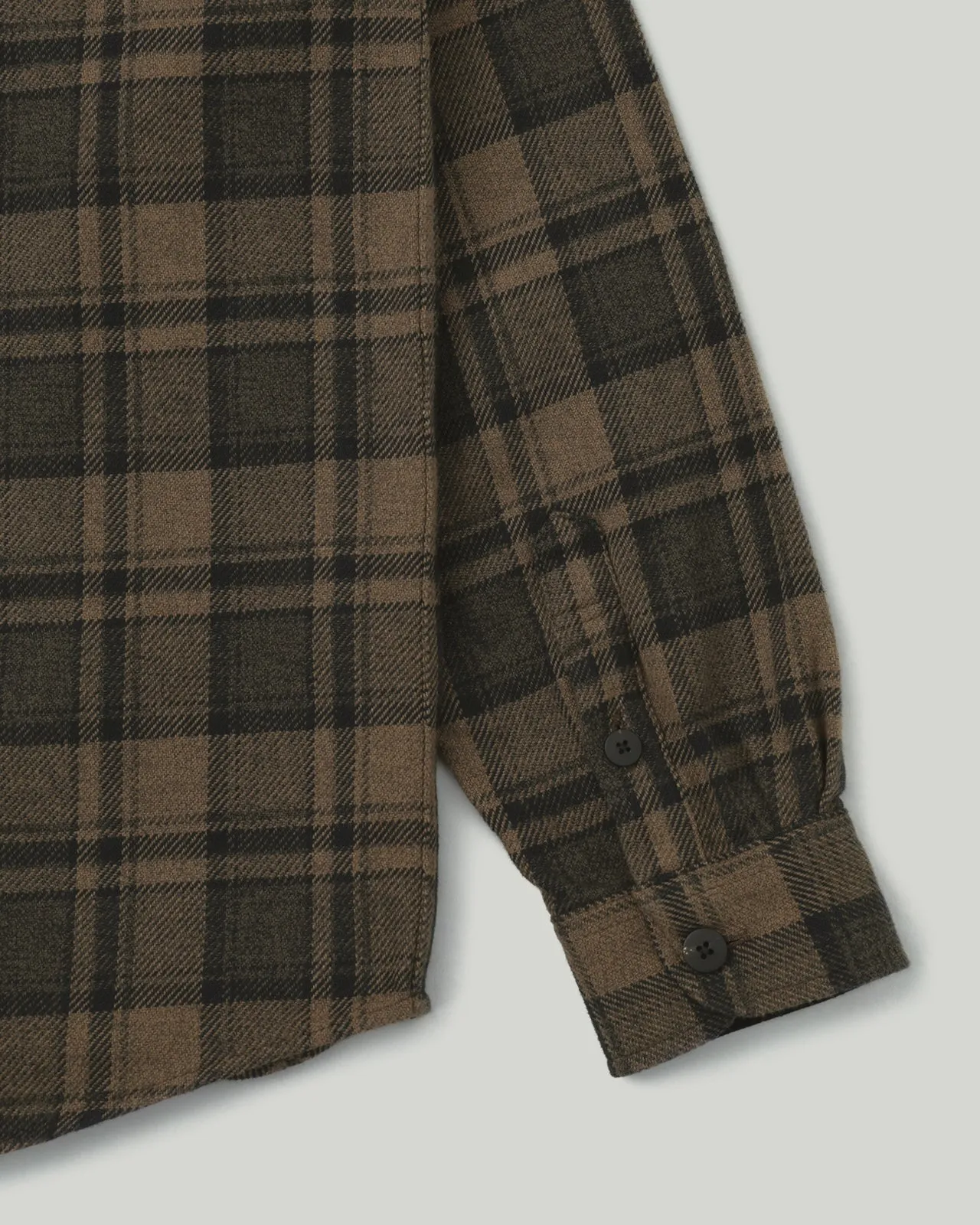 Brushed Plaid Shirt Brown