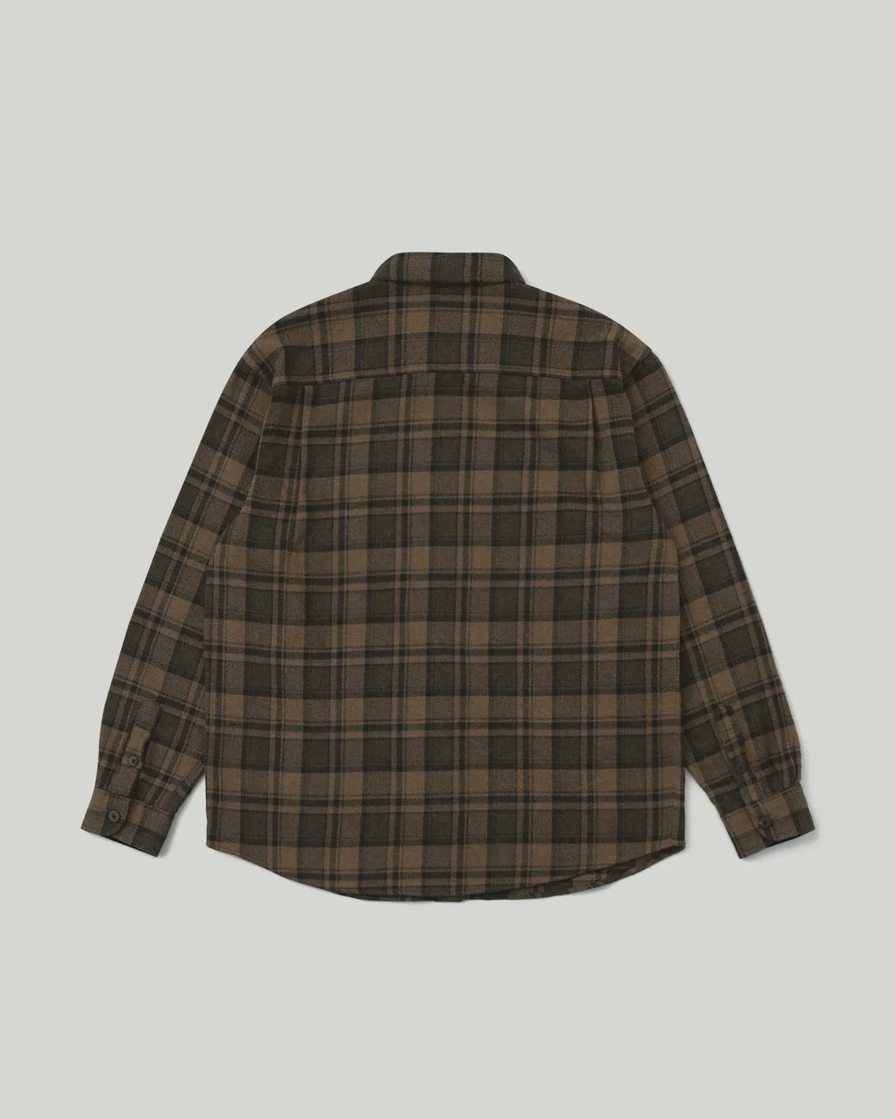 Brushed Plaid Shirt Brown