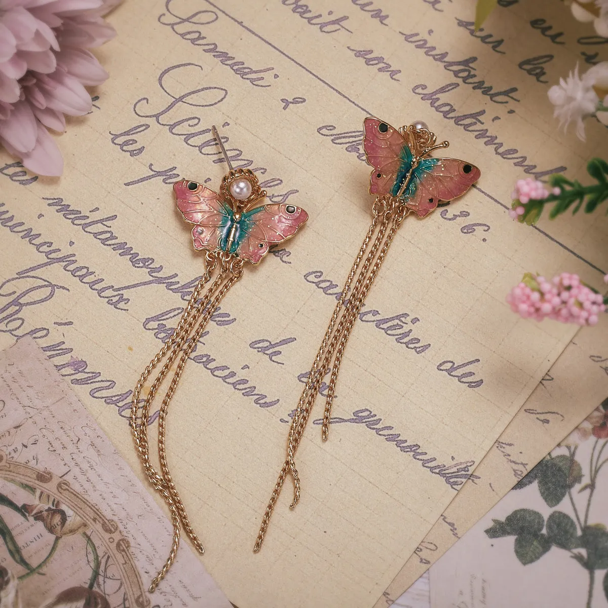 Butterfly Tassel Earrings