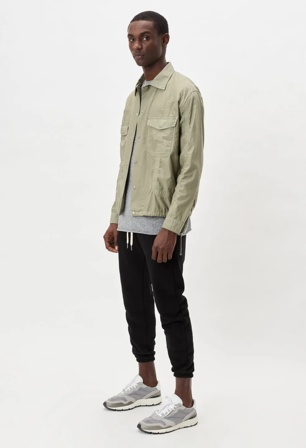 Cotton Poplin Frame Snap Overshirt / Olive