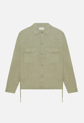 Cotton Poplin Frame Snap Overshirt / Olive