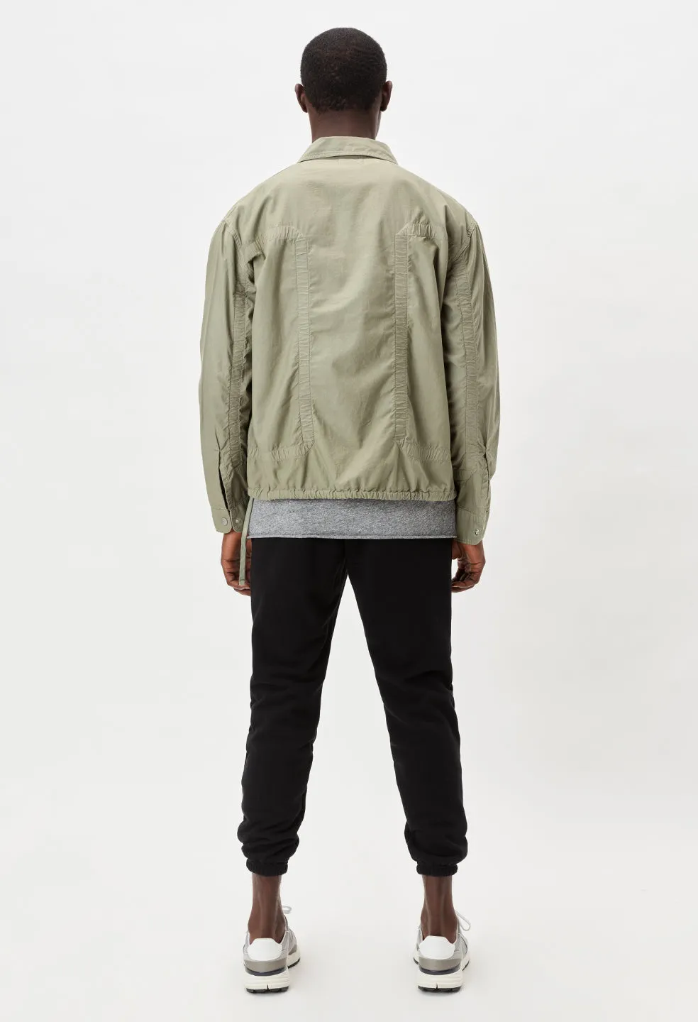 Cotton Poplin Frame Snap Overshirt / Olive