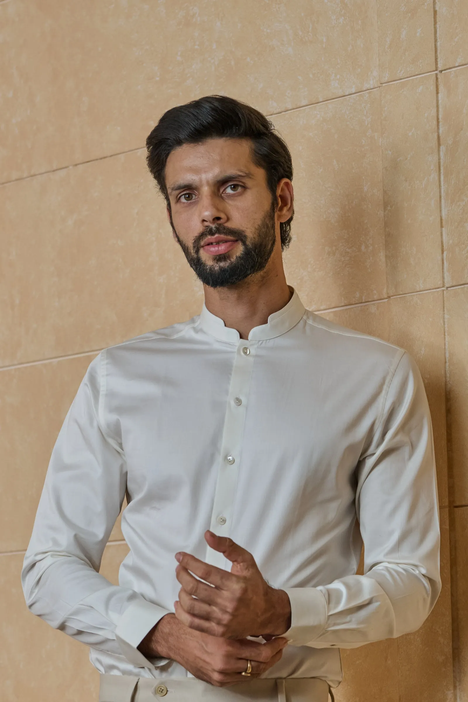 Cotton satin shirt