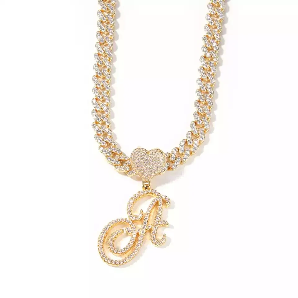 Cuban Cursive Initial Necklace