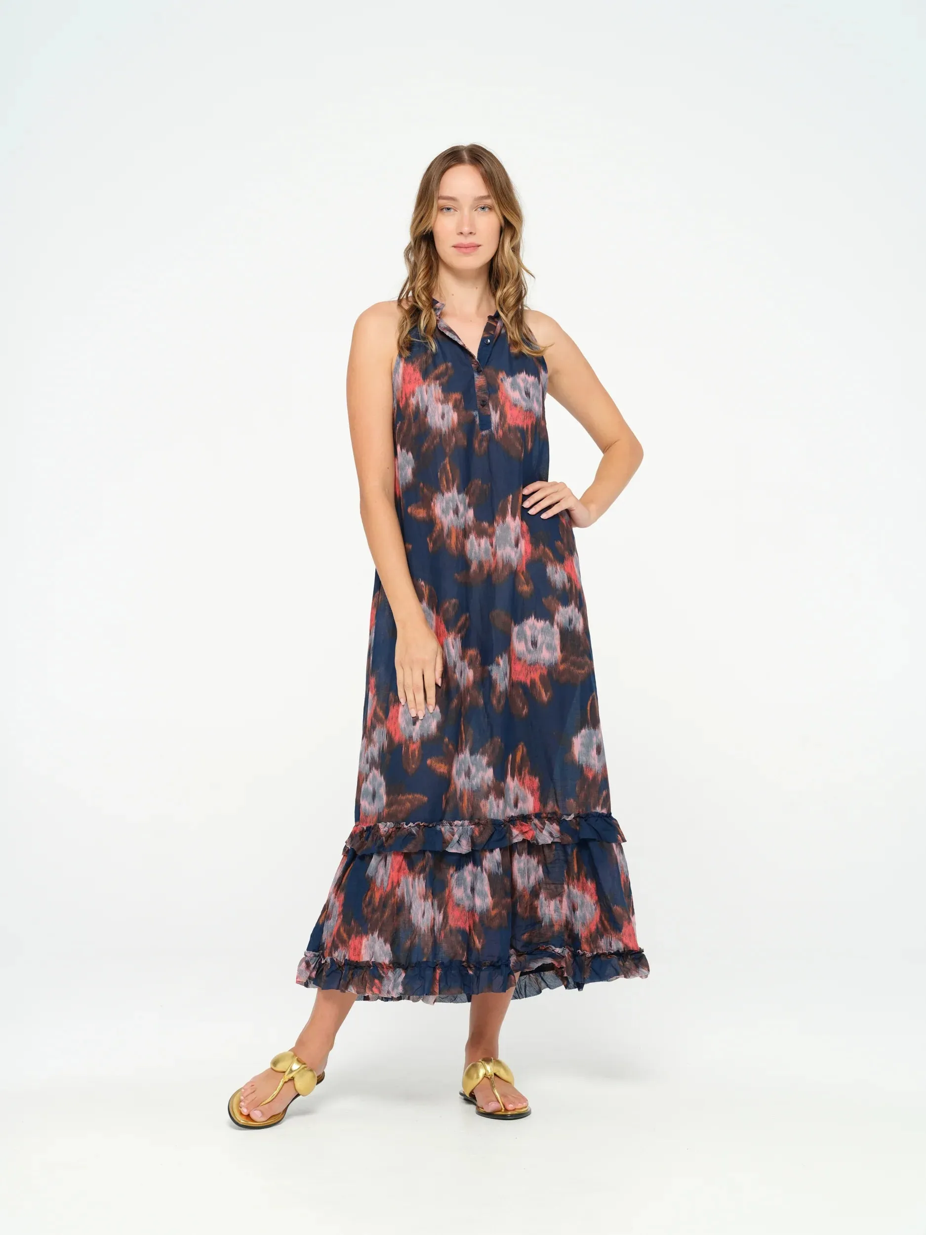 Cyprus Molly Cotton Dress in navy by Oneseason