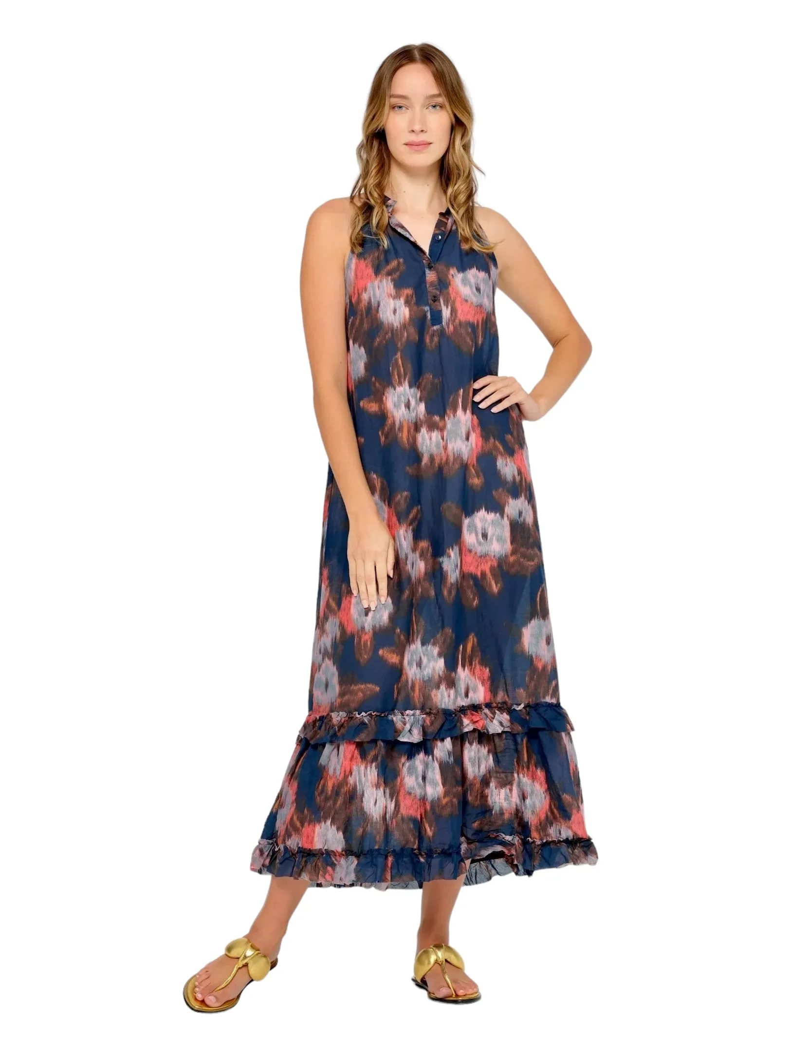 Cyprus Molly Cotton Dress in navy by Oneseason