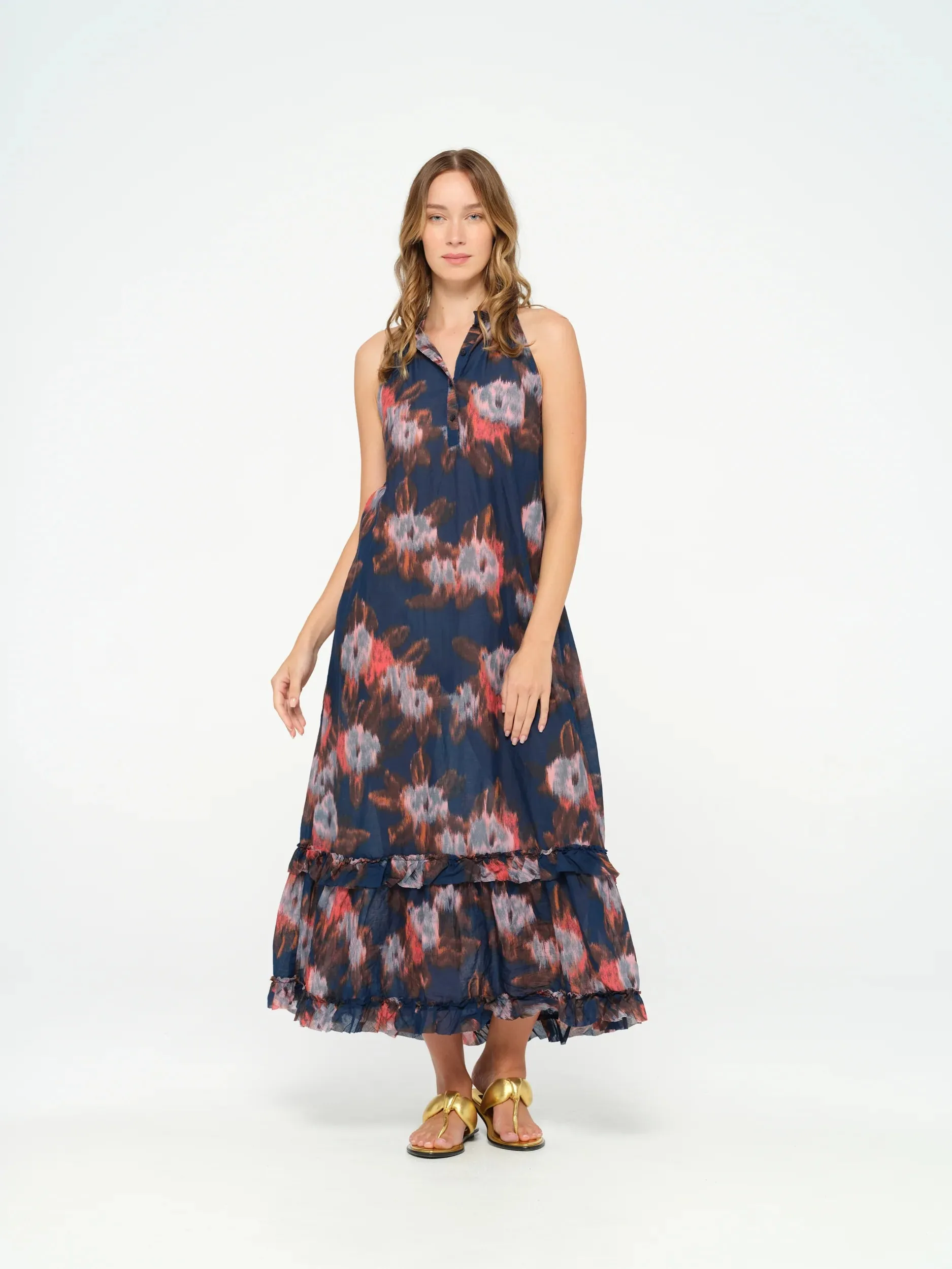 Cyprus Molly Cotton Dress in navy by Oneseason