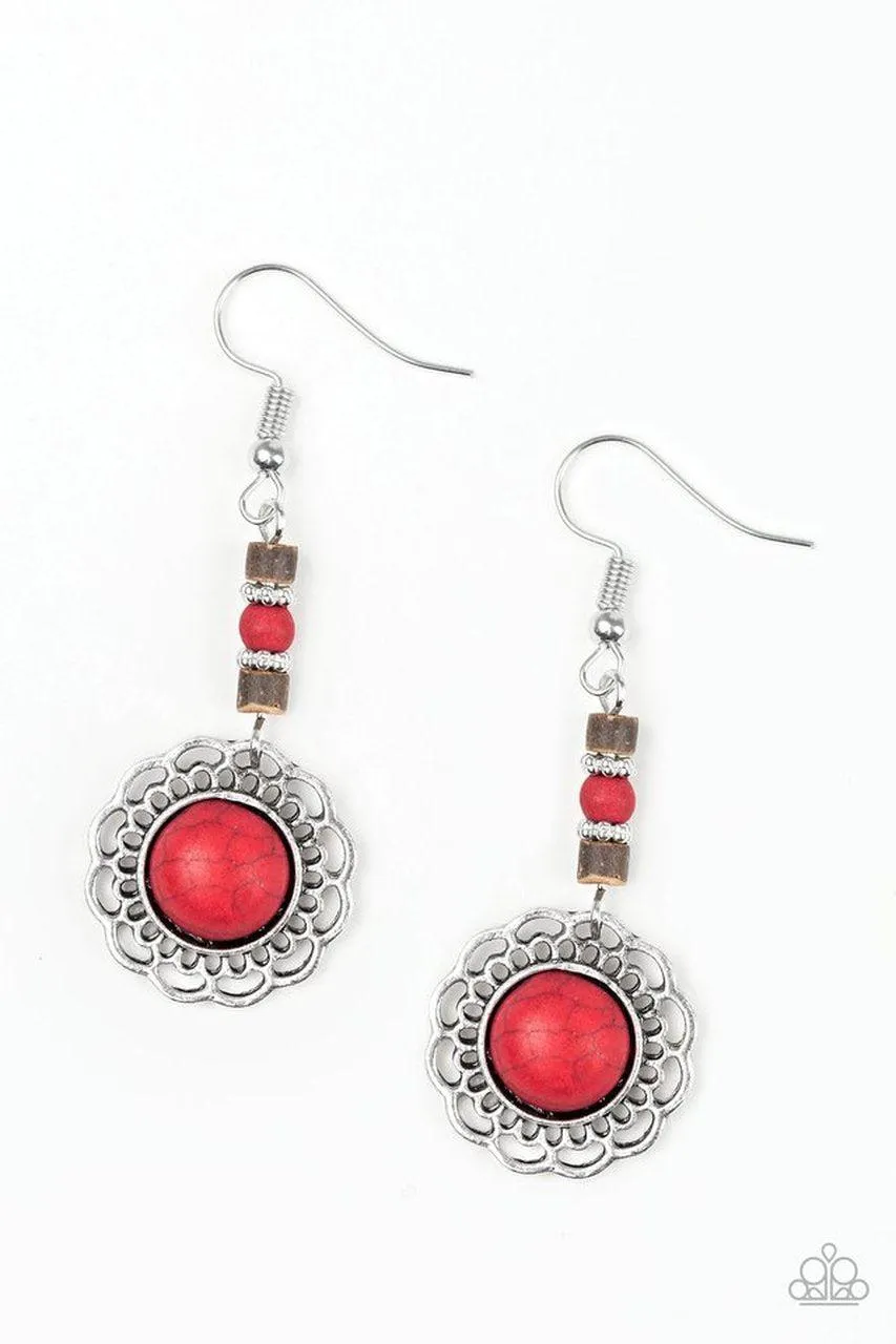 Desert Bliss Orange Stone Earrings - Paparazzi Accessories