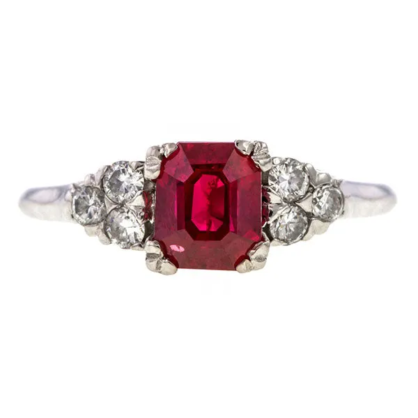 Estate Ruby & Diamond Ring, 1.31ct.