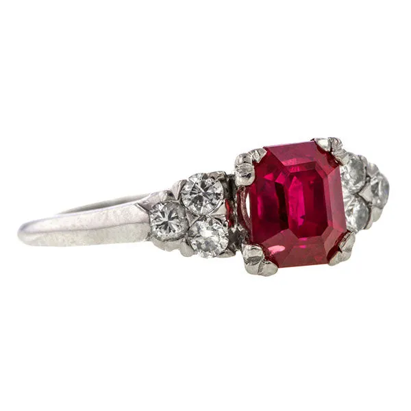 Estate Ruby & Diamond Ring, 1.31ct.