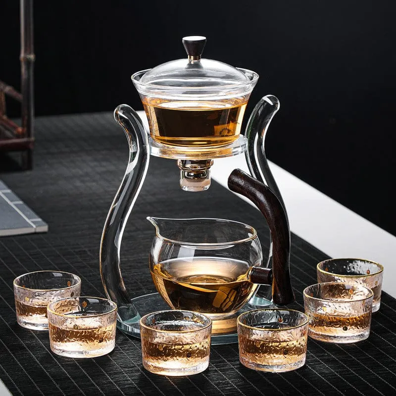 Fashionable Temperament Semi-automatic Glass Tea Set