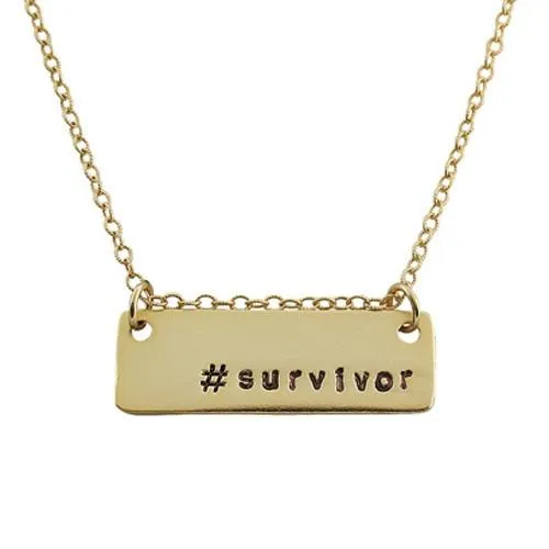 Fighter/Survivor Hashtag Necklace