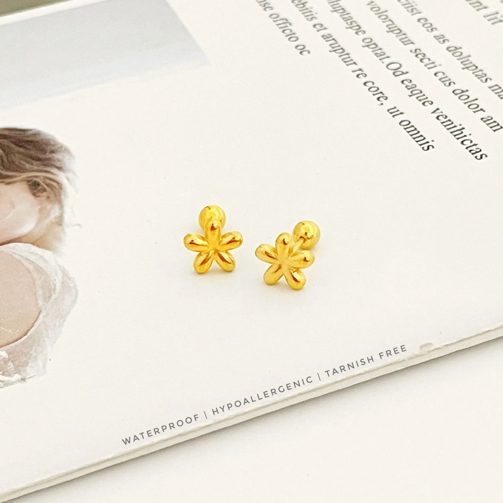 Flower Barbell Earring