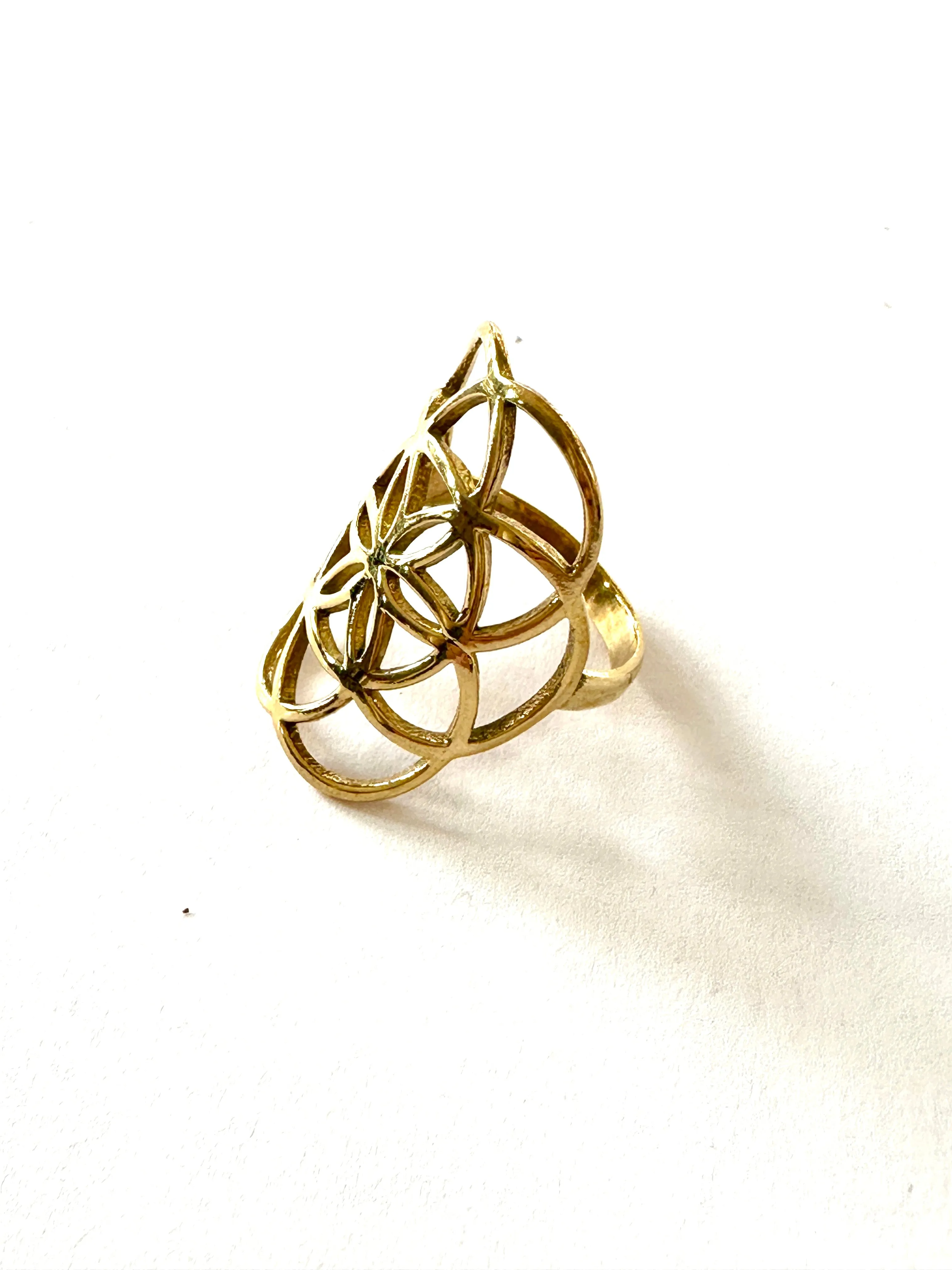 Flower of Life Brass Ring