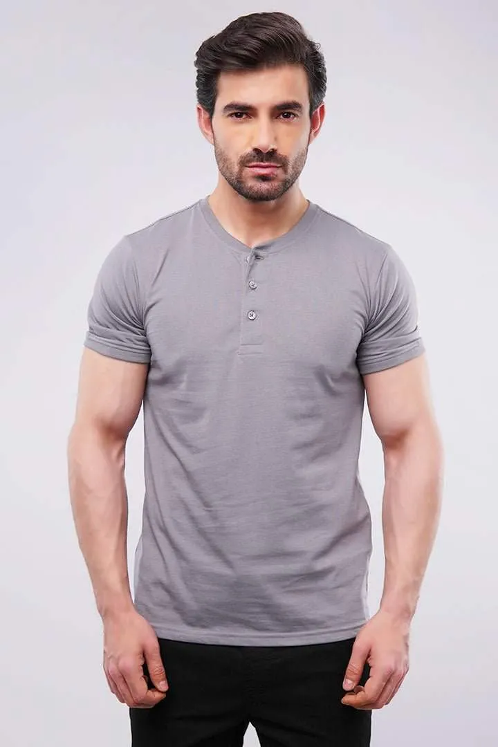 Henley T-Shirt - Grey