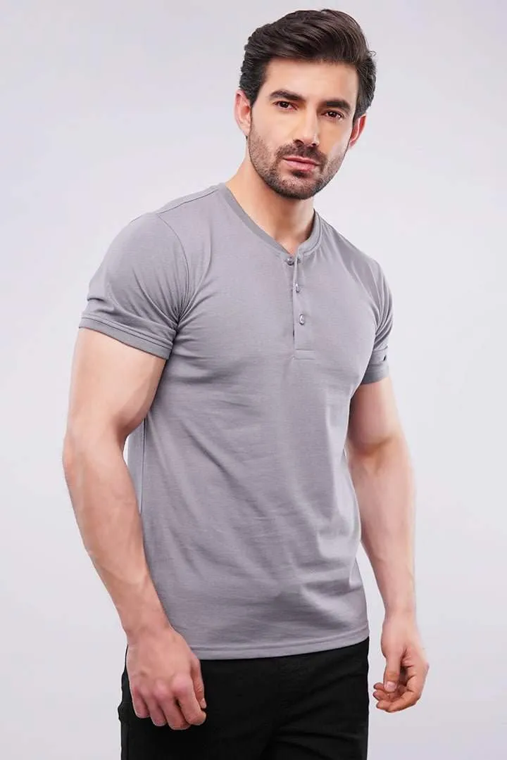 Henley T-Shirt - Grey