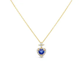 Irisa by Martin Binder Heart Blue Sapphire & Diamond Necklace