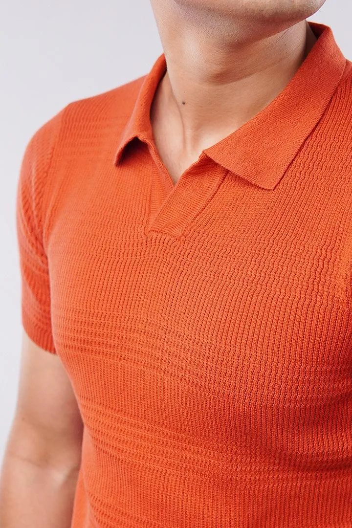 Johnny Collar Polo Shirt - Orange