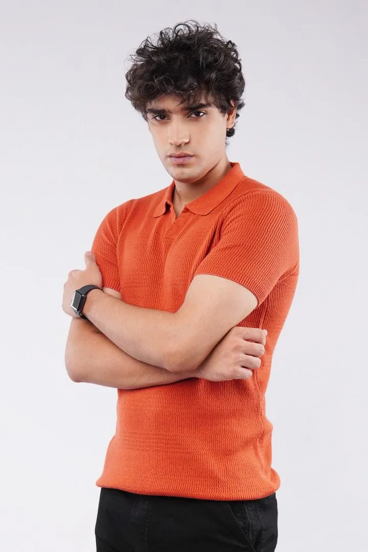 Johnny Collar Polo Shirt - Orange