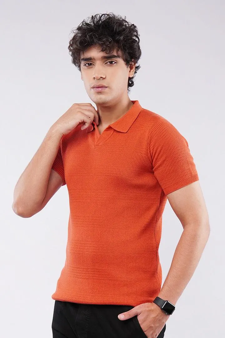 Johnny Collar Polo Shirt - Orange