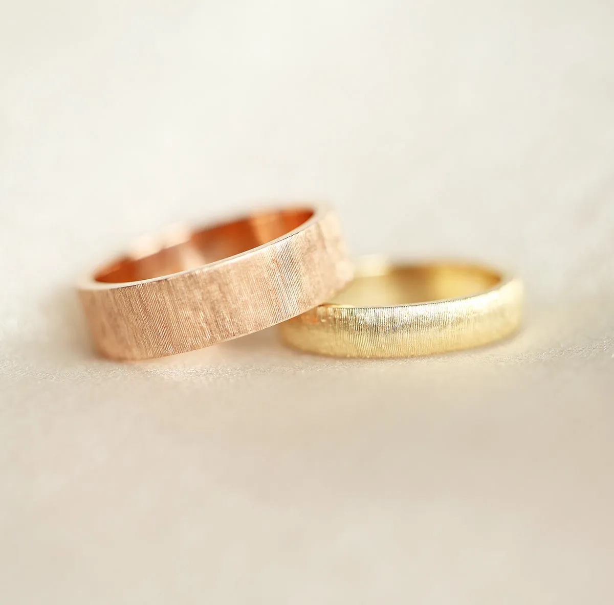 June Brushed 6Mm Wide Gold Wedding Band Mens, 14K/ 18K Gold Ring Unique Promise Ring, Womens Band Unisex