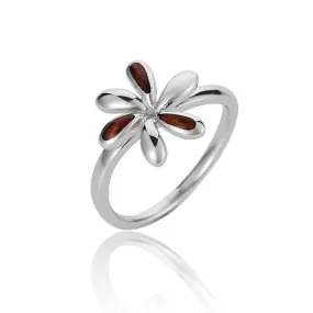 Koa Wood Tiare Flower Ring