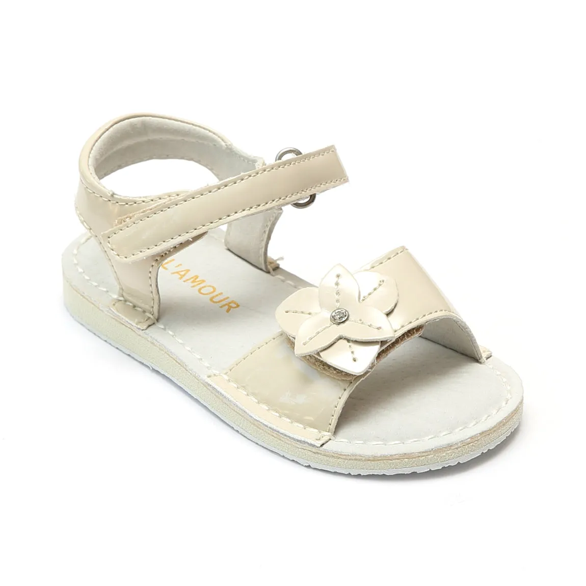 L'Amour Girls Triangular Flower Sandals