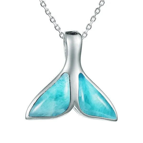 Larimar Majestic Whale Tail Pendant