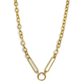 Lauren K - Charm Holder Link Necklace, 18k Yellow Gold