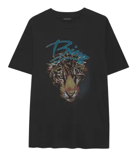 Leopard Walker Tee in Black