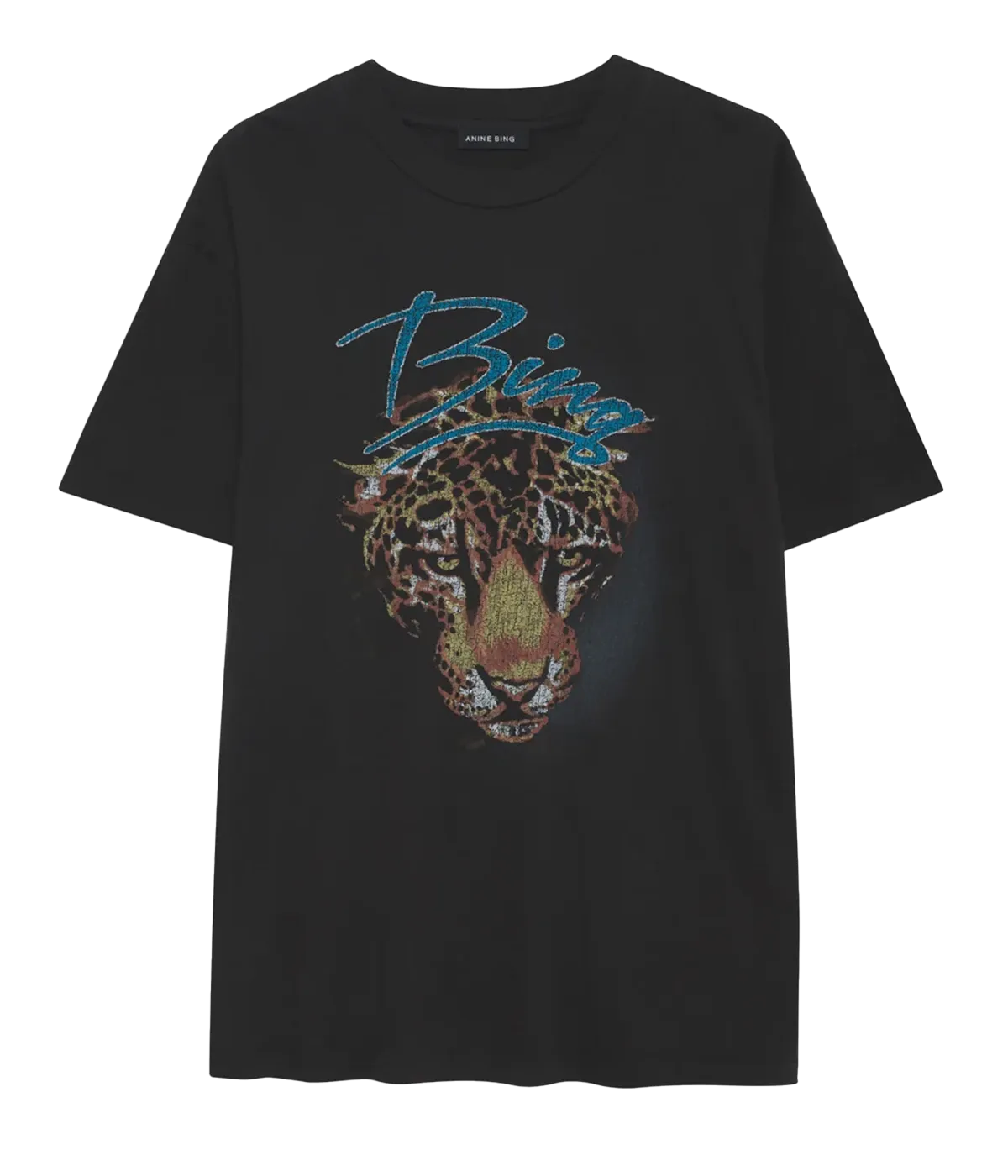 Leopard Walker Tee in Black